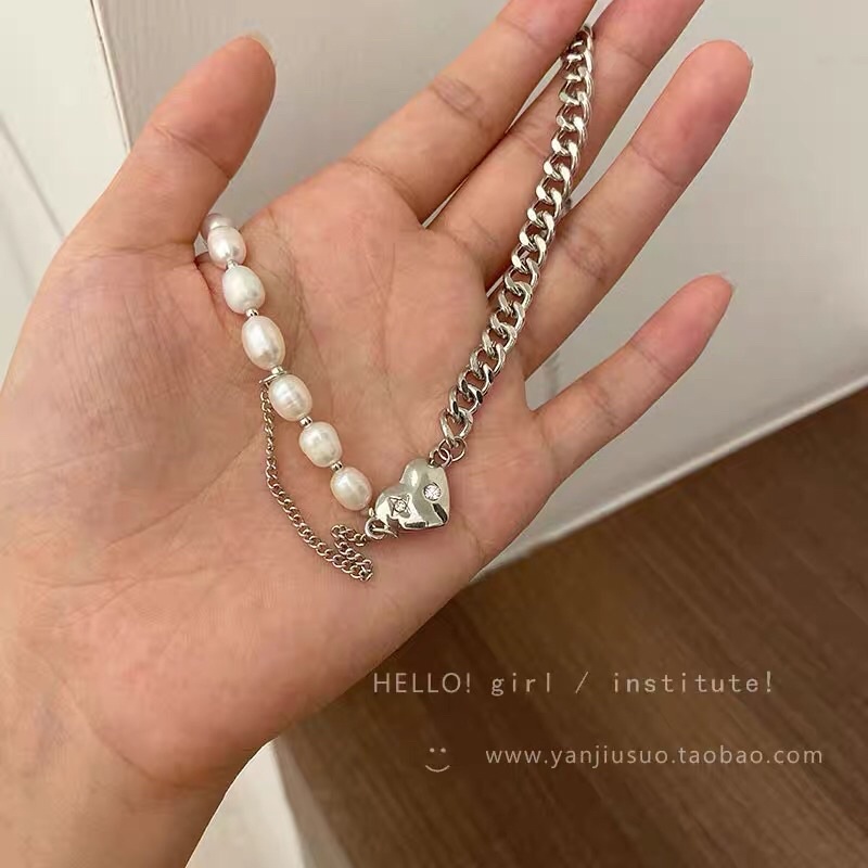 Dây chuyền trái tim phối hạt sexy cá tính (có sẵn)