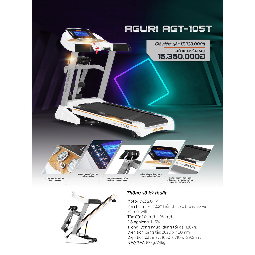 Máy chạy bộ Aguri AGT 105T