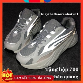 [Tặng dây phản quang và hộp giày] giày thể thao yz 700 phản quang trắng nam nữ.