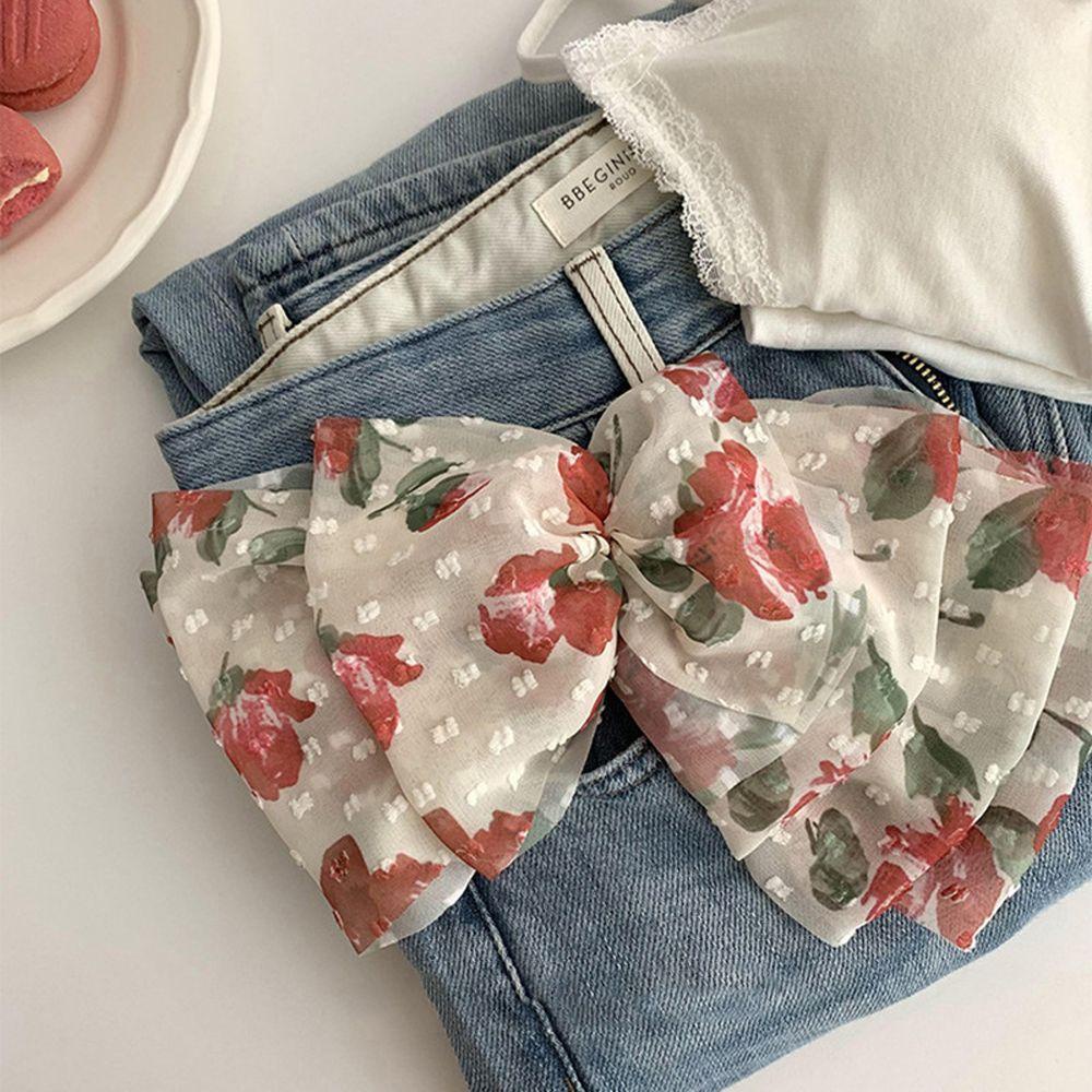 Kẹp Tóc Hình Nơ Hoa Nhiều Lớp Phong Cách Pháp Dễ Thương Cho Nữ