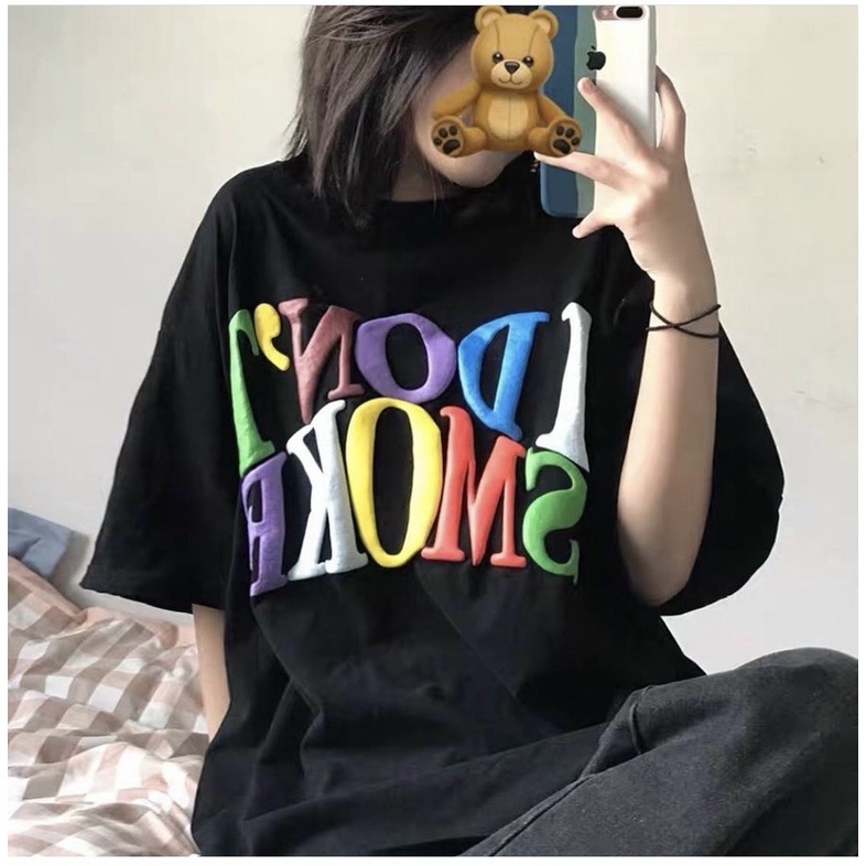 Áo Thun IDONT SMOKE Form Rộng Tay Lỡ, Áo Phông Unisex Win Clothing