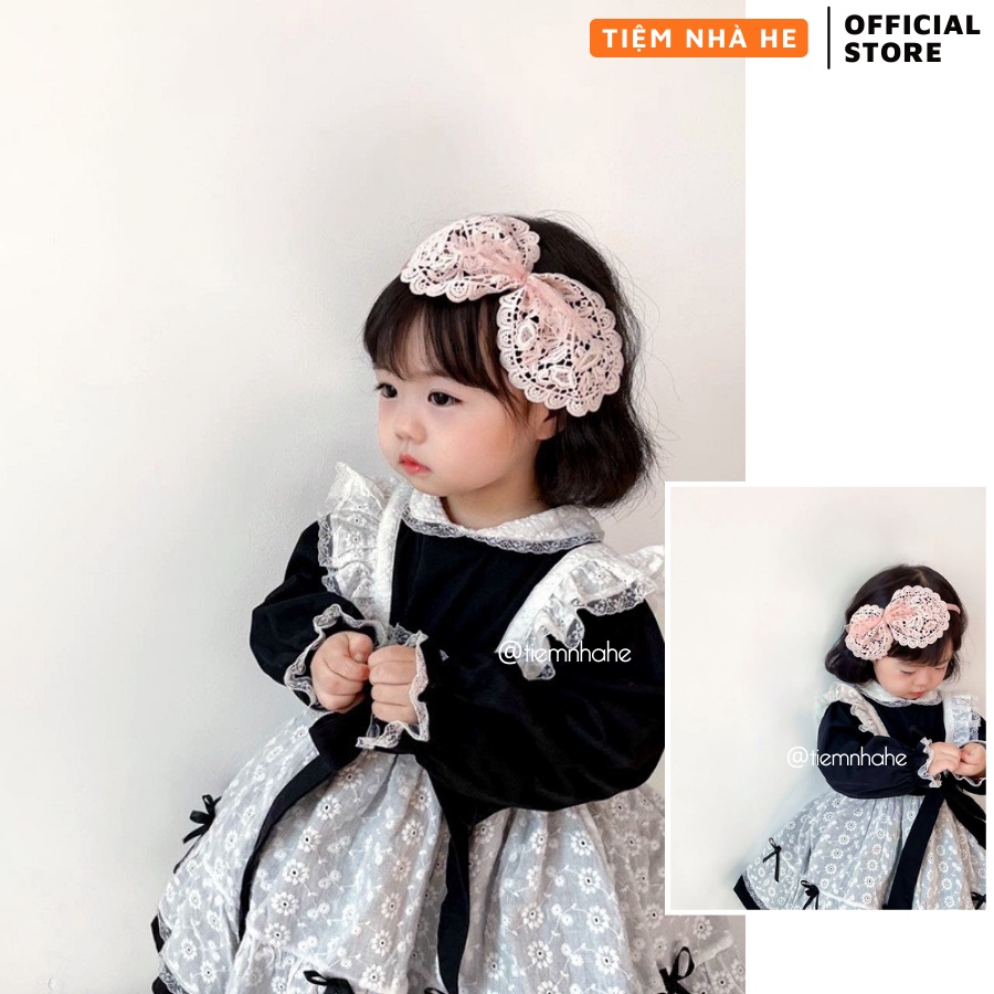 Bờm Nơ Ren Tiểu Thư Cài Tóc Cho Bé Gái Siêu Dễ Thương Tiệm Nhà He