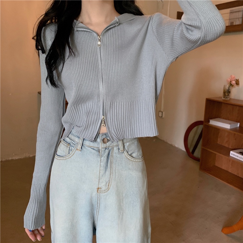 Áo nữ dệt kim tay dài đơn giản thời trang