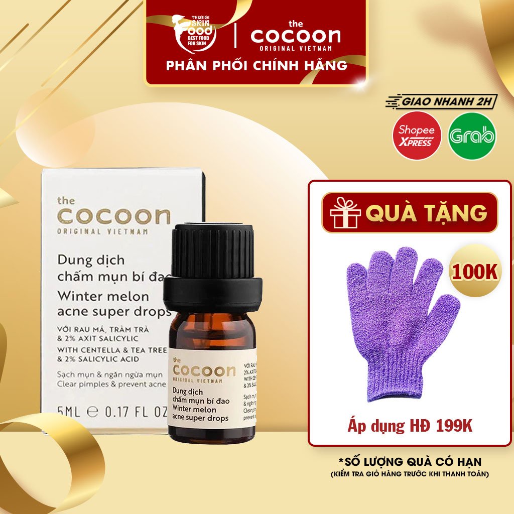 Dung Dịch Chấm Mụn, Hỗ Trợ Giảm Mụn Chiết Xuất Bí Đao The Cocoon Winter Melon Acne Super Drops 5ml