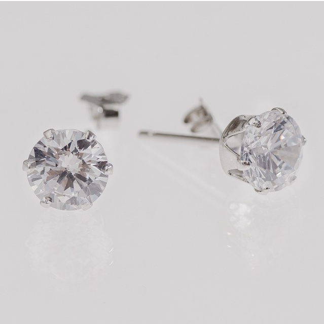 Simple CZ Stud Earring - Khuyên tai Bông tai bạc cao cấp s925 Nụ đá bling Bông nụ Calla Jewelry | E003