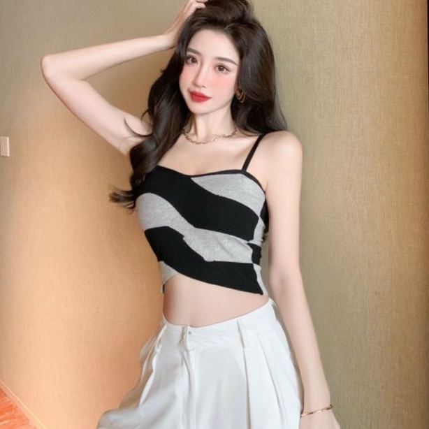 Áo Nữ Mẫu Mới, Áo bra Dáng lửng kẻ Croptotp BR96-Theshe