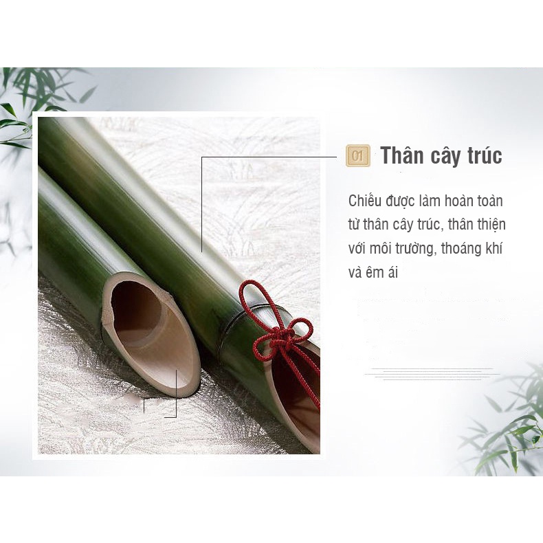 Chiếu tre điều hòa mùa hè mát lạnh loại cao cấp, chiếu trúc tăm tre gấp gọn