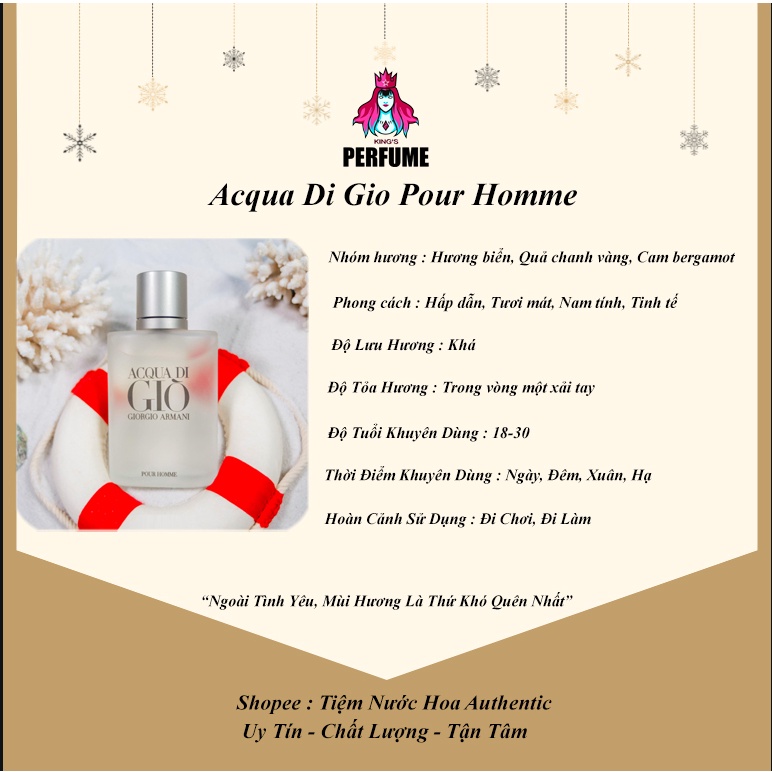 {Chính Hãng} Nước Hoa Nam 𝐀𝐜𝐪𝐮𝐚 𝐃𝐢 𝐆𝐢𝐨 𝐏𝐨𝐮𝐫 𝐇𝐨𝐦𝐦𝐞