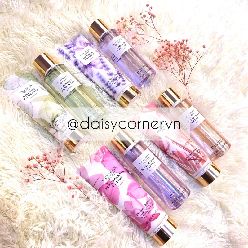 Natural Beauty - Xịt thơm Body Mist Victoria’s Secret- Pomegranate Lotus - Cucumber Greentea - Lavender