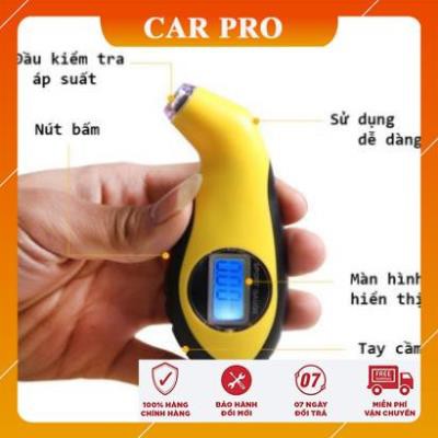 Đồng hồ đo áp suất lốp độ chính xác cao Tire Gauge - chính hãng - CAR PRO  loại điện tử