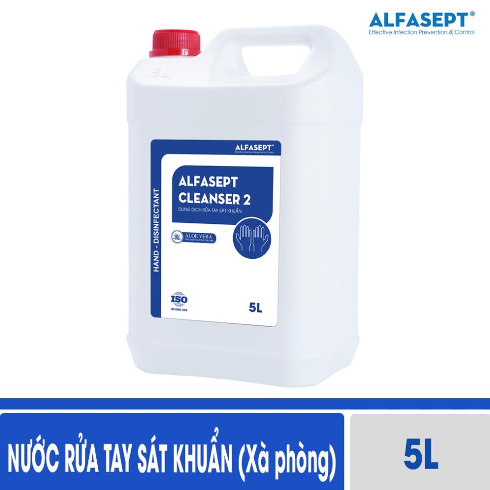 Xà Phòng Rửa Tay ALFASEPT Cleanser 2 Giúp Khử Khuẩn Nhanh Chóng Và Tăng Cường Khả Năng Giữ Ẩm Cho Da Can 5L