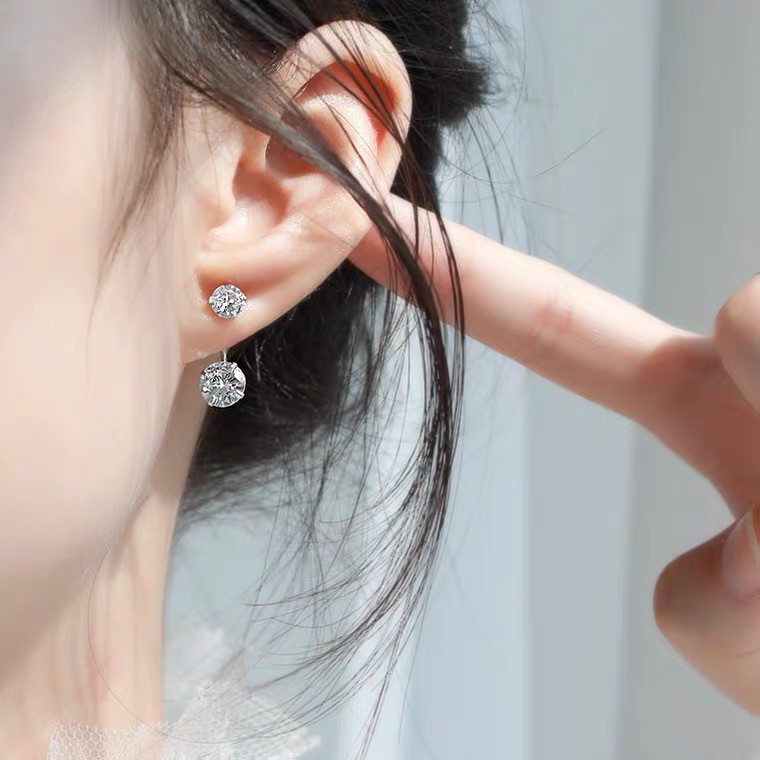 Bông tai bạc ý 925 CECY pha lê Swarovski 093 thanh lịch sang trọng