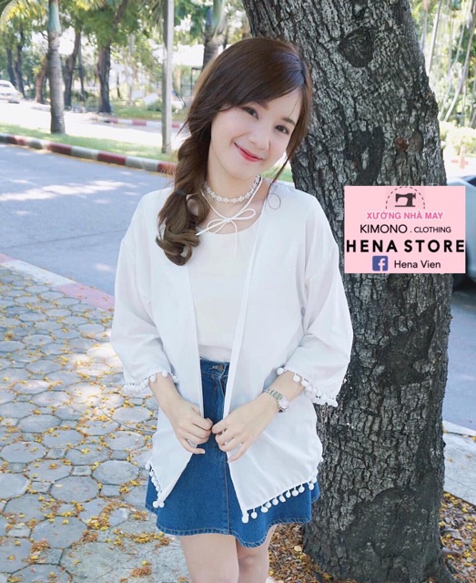 Áo Kimono TUA BI Trắng Đen