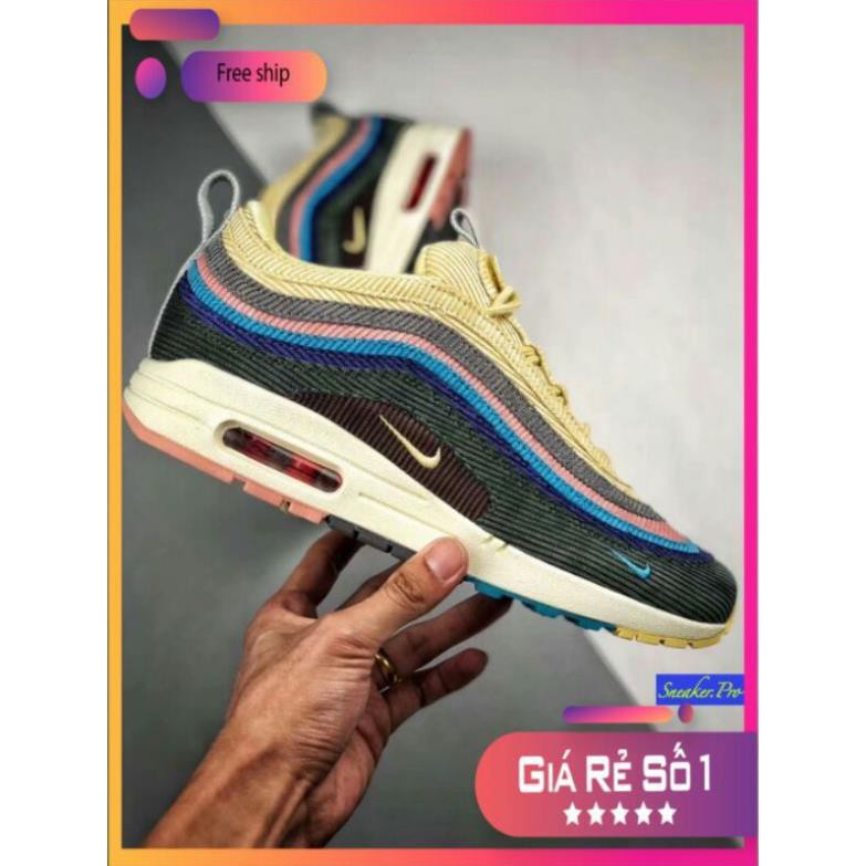 Giày thể thao sneaker  AIR MAX 97 Sean Wotherspoon bảy màu da lộn siêu đẹp cho cả nam và nữ siêu đẹp