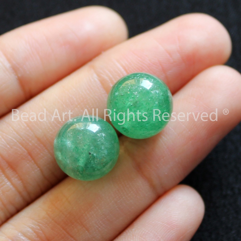 Hạt Đá TA Dâu Tây Xanh 8MM (Green Strawberry), Mộc, Hoả, Phối Vòng Tay, Chuỗi Hạt, Trang Sức S49 - Bead Art
