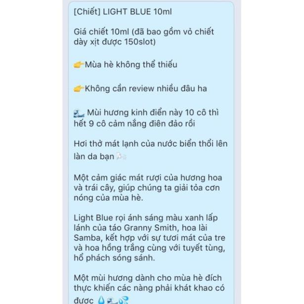 🔥 ( Xả Kho Tết ) [Mẫu Thử] Nước hoa Nữ Light Blue Cao Cấp . new . 2020 : Ad821 : . . Siêu phẩm : K2 ! ^ ! ༔ :