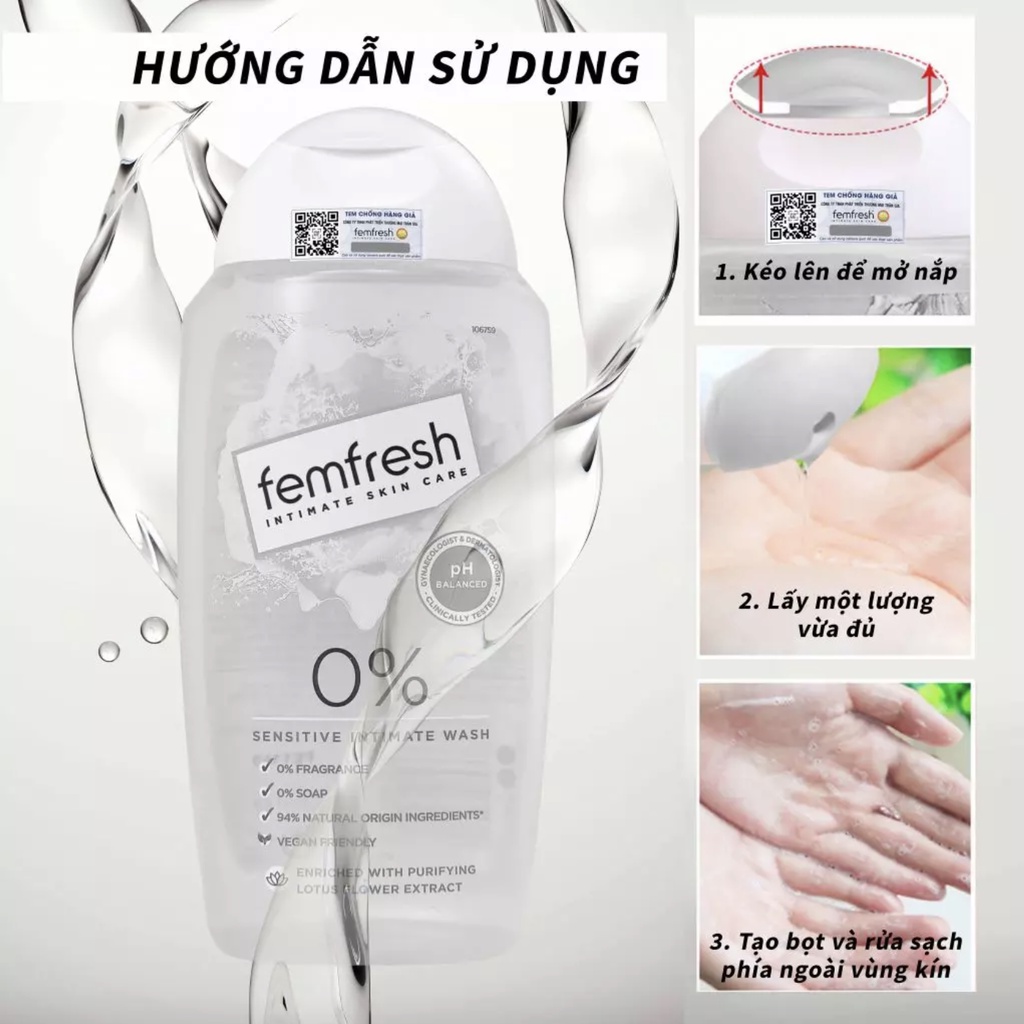 Dung dịch vệ sinh Femfresh Daily Intimate Wash cho da nhạy cảm 250ml - Be Glow Beauty