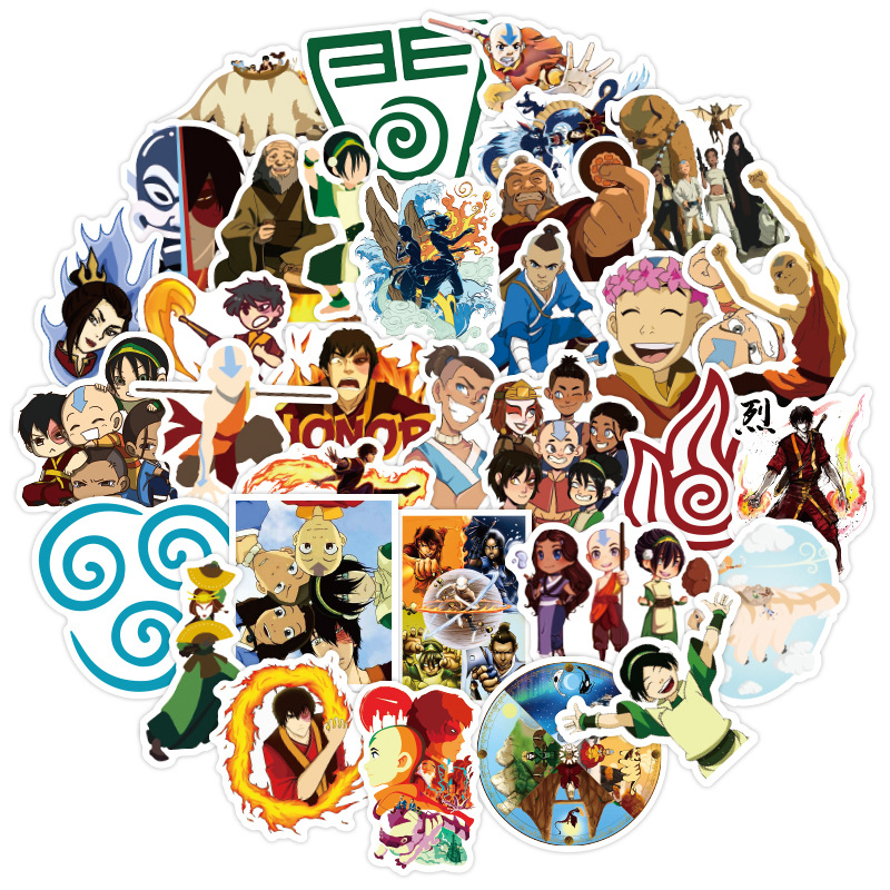 Bộ 50 Sticker Dán Trang Trí Xe Hơi / Ván Trượt Hình Hoạt Hình