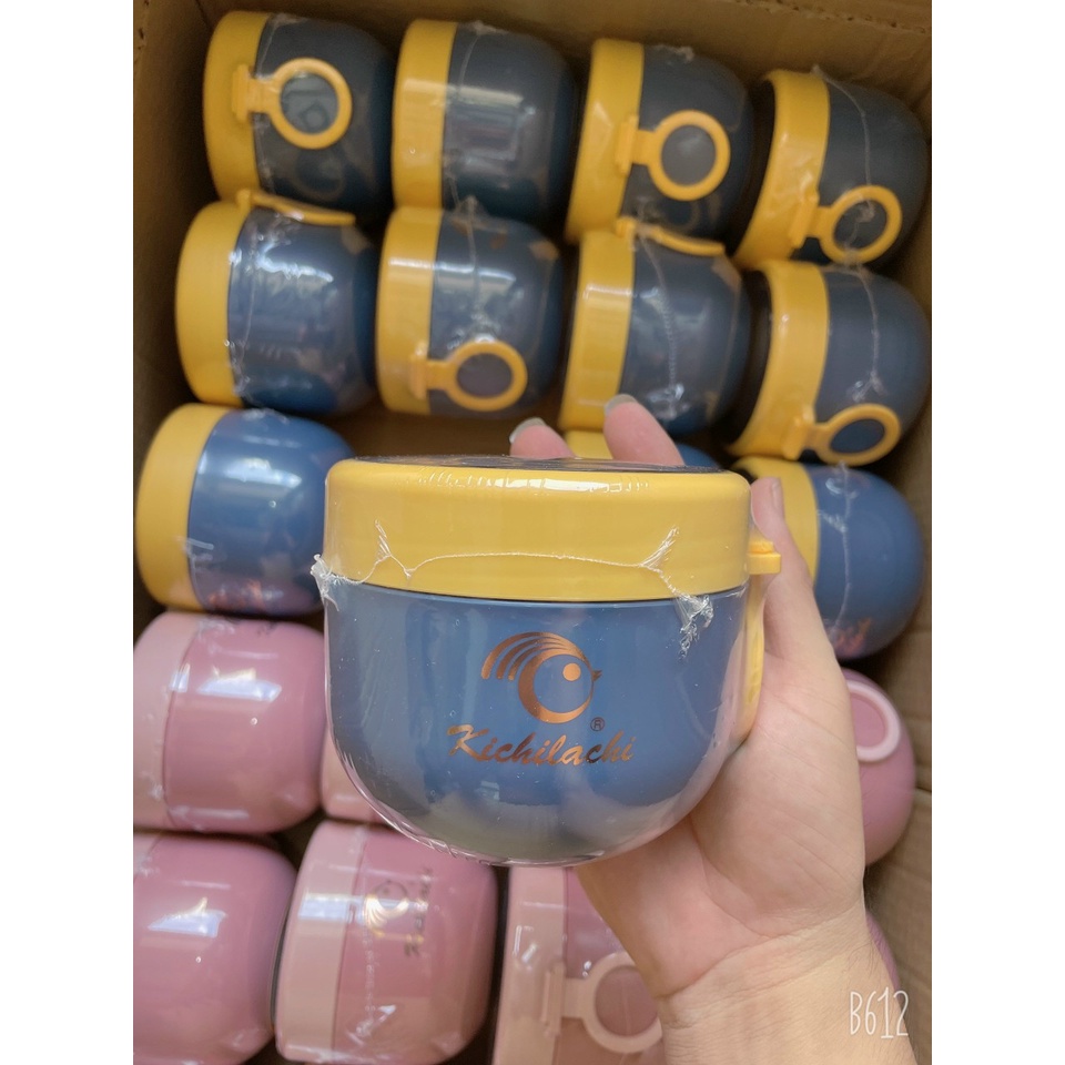 [CHÍNH HÃNG]Cạp lồng giữ nhiệt, ủ cháo cho bé kichilachi, dung tích 600ml, tặng kèm muỗng, chất liệu an toàn, tiện lợi