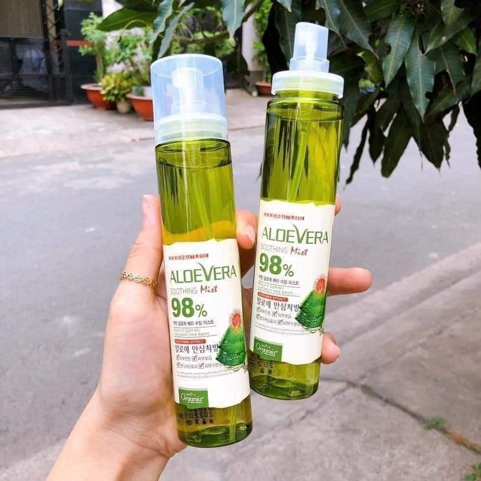 Bộ 2 Bình Xịt Khoáng Dưỡng Ẩm Từ Nha Đam White Organia Good Nature Aloe Vera Soothing Gel Mist 115ml X 2