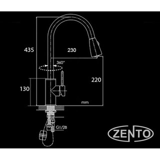 VÒI RỬA BÁT NÓNG LẠNH ZENTO SUS5579