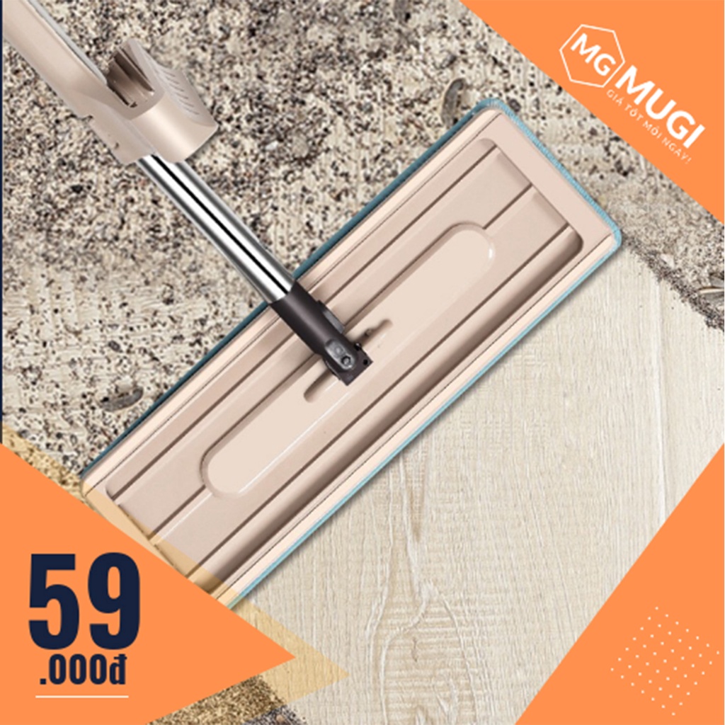 (ĐỔI TRẢ 15 NGÀY) Cây lau nhà tự vắt thông minh (Bao gồm 2 bông lau)