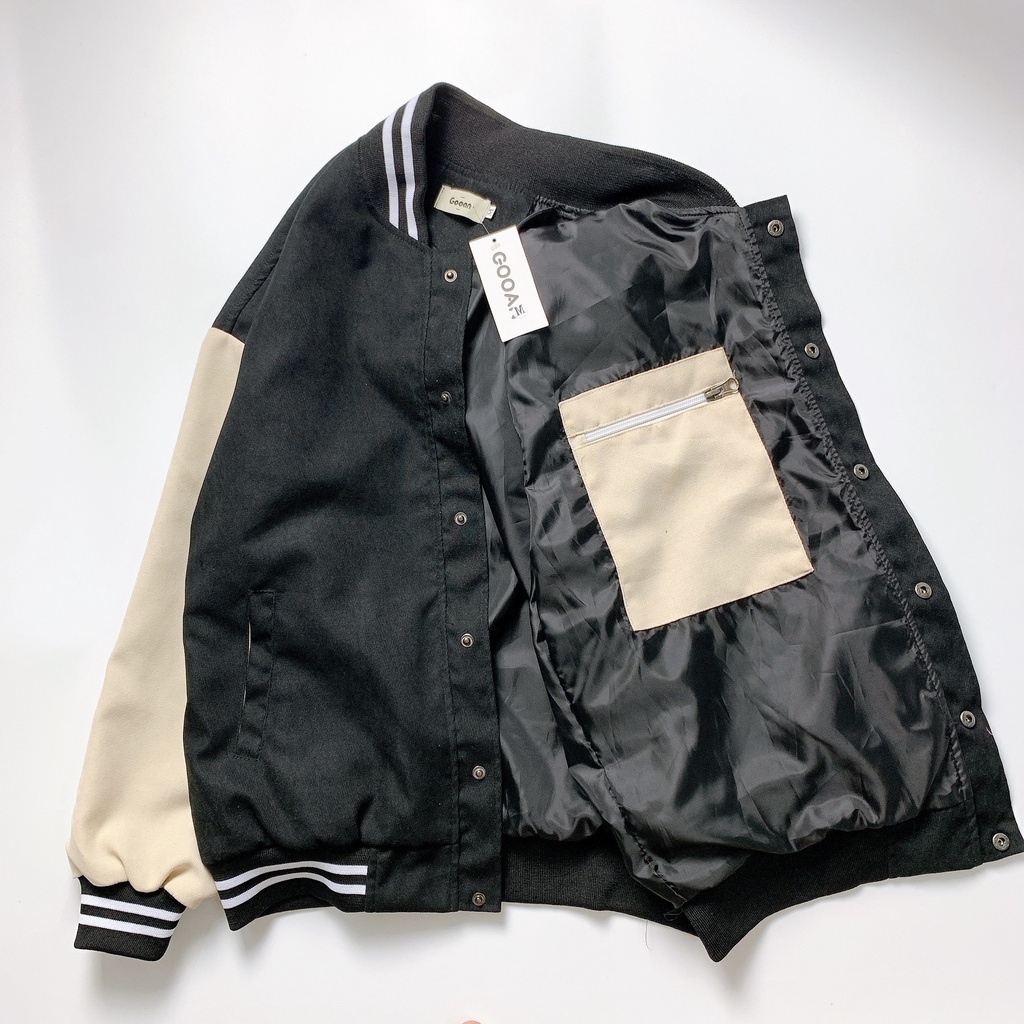 Áo khoác bomber varsity nam nữ ROCK THE WORLD 2 lớp Ulzzang Unisex | chống nắng | form rộng - Gooan