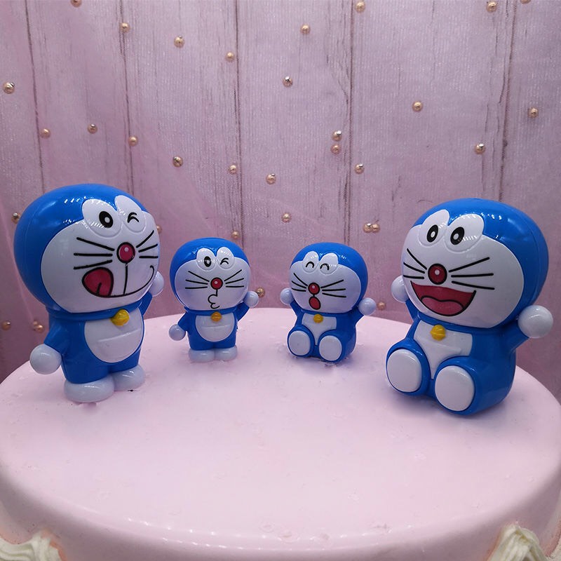 Phụ kiện trang trí bánh kem sinh nhật - Túi 4 mèo Doraemon, Doremon trang trí bánh