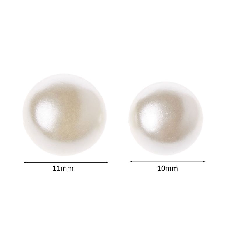Bộ 50 Khuy Ngọc Trai Tròn 10mm/11mm Dùng Để Tự May Vào Quần Áo