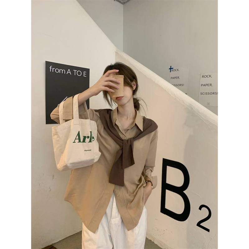 [Augustcloth] Khăn choàng màu cà phê Hàn Quốc