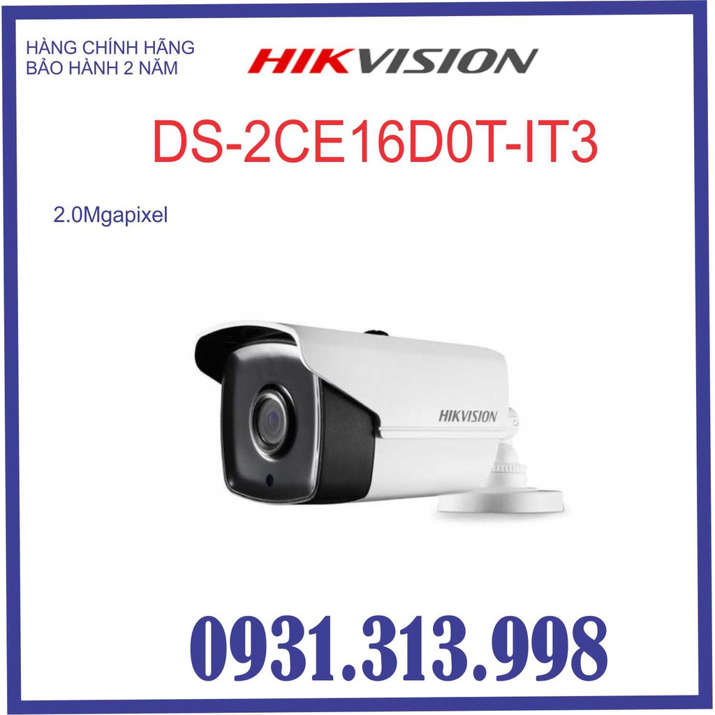 CAMERA DS-2CE16D0T-IT3 2.0 MP HIKVISION ( MÃ MỚI: DS-2CE17D0T-IT3 )