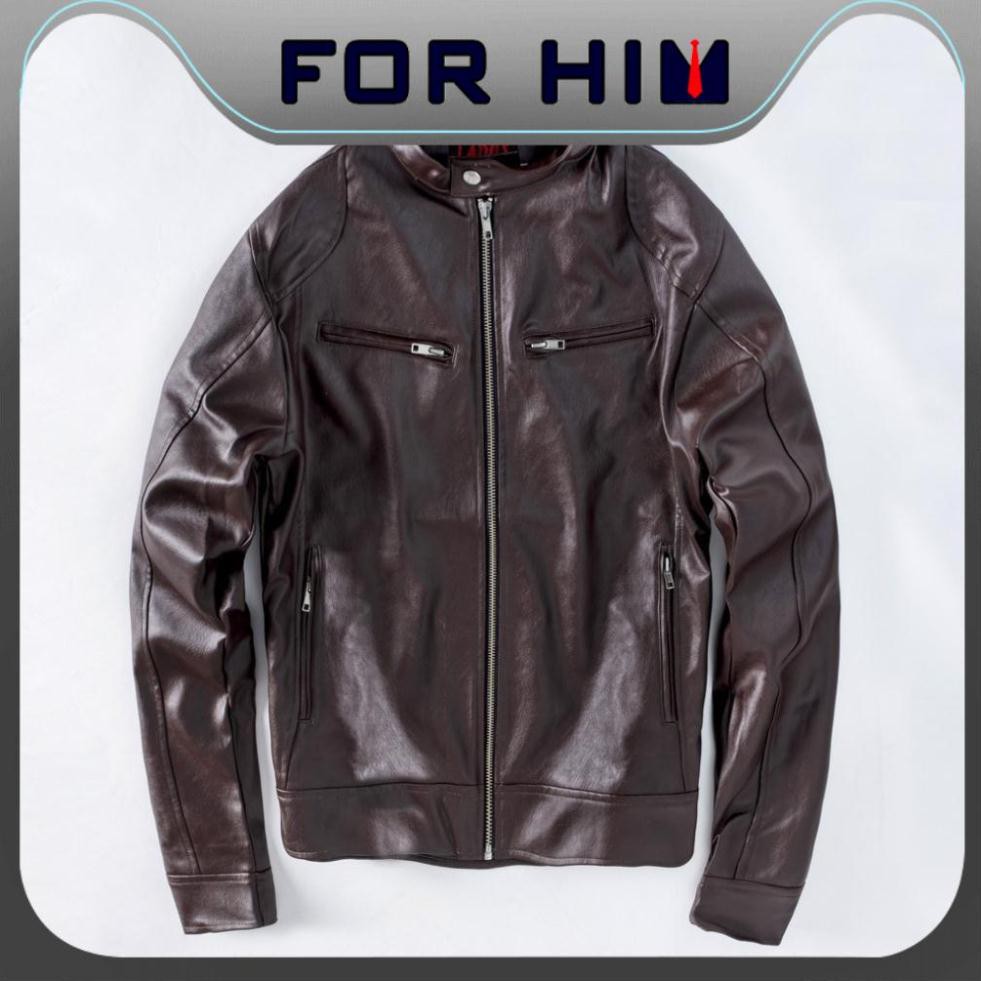 Áo khoác da 2 túi ngang lót dù FOR HIM - 152 Chính hãng