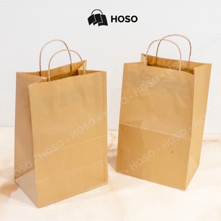 [Set 50 cái] Túi giấy kraft Nhật có quai V5 đựng quà, thực phẩm