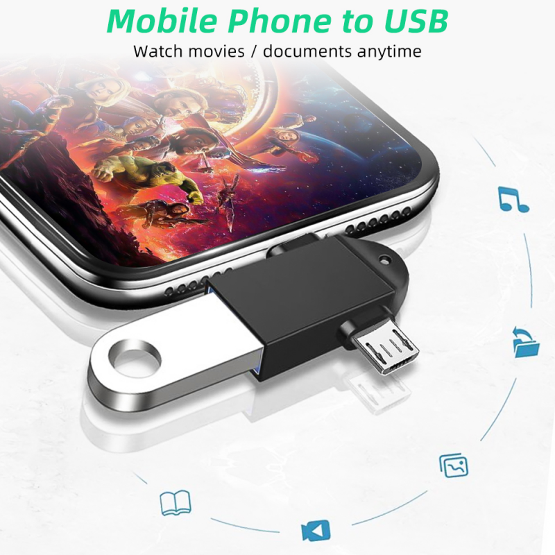 Bộ chuyển đổi OTG Loại C Bộ chuyển đổi 2 trong 1 Micro USB