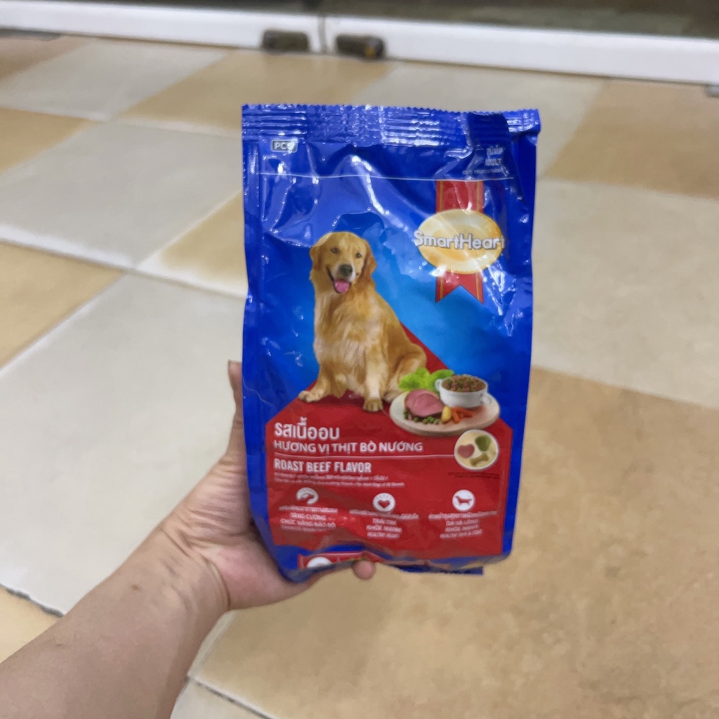 Thức ăn cho chó Smartheart Adult 400g , hạt cho chó lớn hương vị bò nướng thơm ngon - Củ Cải Pet Shop