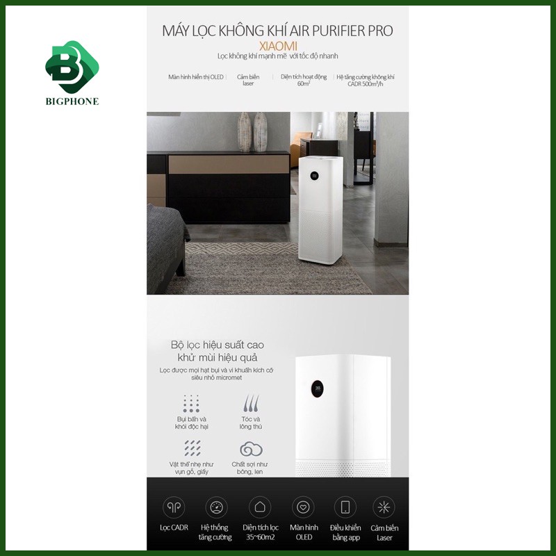 Máy lọc không khí Xiaomi Air Purifier Pro  - Chính hãng