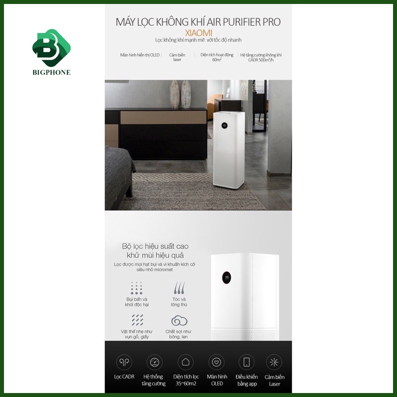 Máy lọc không khí Xiaomi Air Purifier Pro ( Bản Quốc Tế ) - Chính hãng