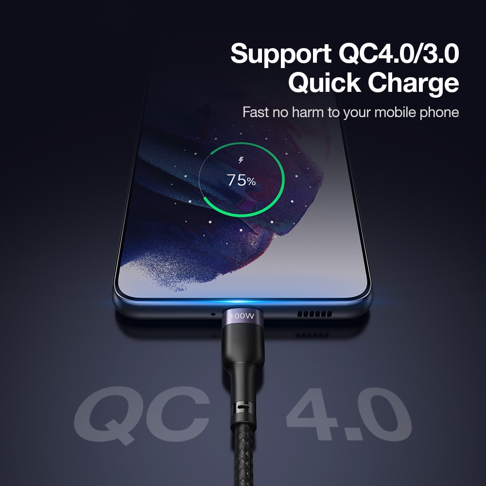 Dây Cáp Sạc Nhanh 100W USB C Sang USB Type C QC 4.0 PD 5A Huawei Samsung