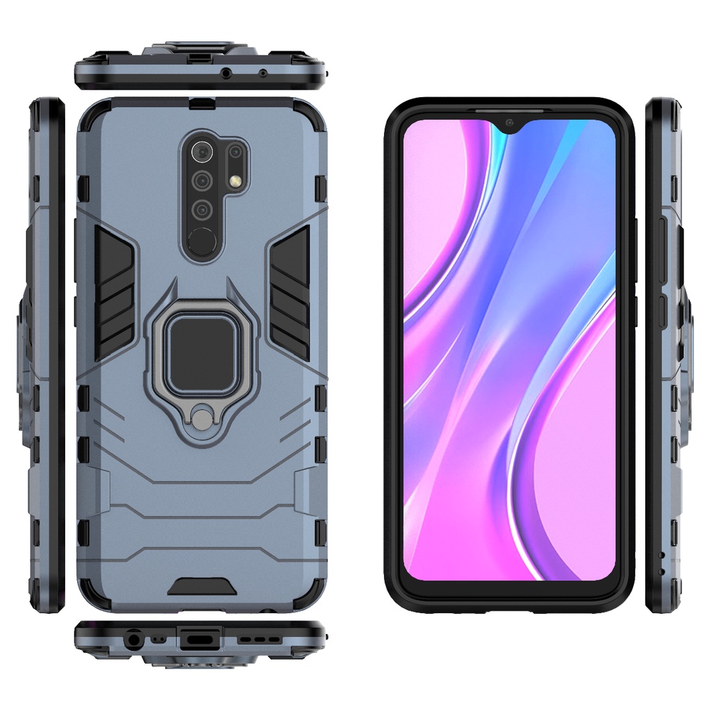 Ốp lưng Redmi Note 8 Pro chống sốc Iron Man cao cấp siêu bền giá đỡ mặt lưng