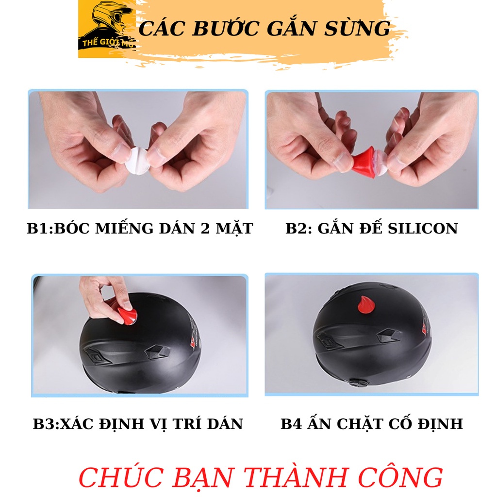 Sừng nhỏ gắn mũ bảo hiểm cực xinh, độc lạ, Thế Giới Mũ Bảo Hiểm