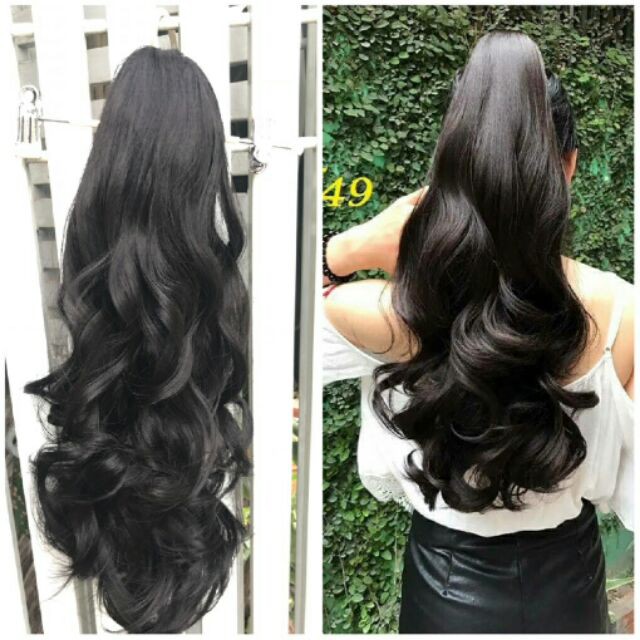 Tóc giả ngoặm &lt;3FREESHIP&lt;3 TÓC GIẢ NGOẶM XOĂN DỢN DÀI 60CM n49