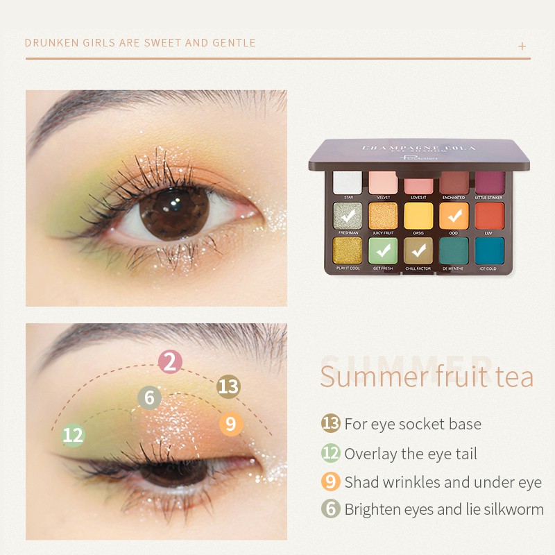 Bảng phấn trang điểm mắt PUDAIER 15 màu lì sáng bóng mới 150g