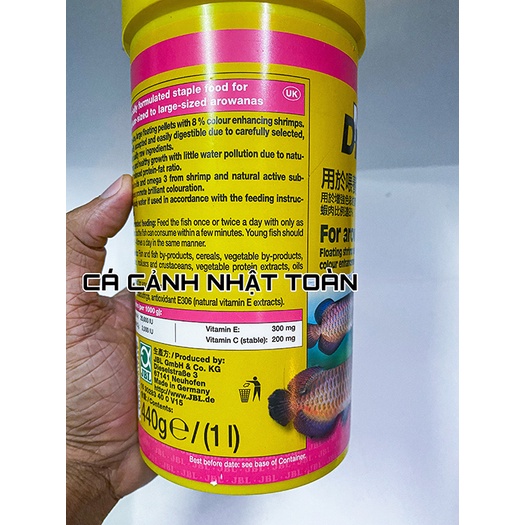 THỨC ĂN CAO CẤP CHO RỒNG JBL NOVO DRAGON ĐỨC HỦ 400G