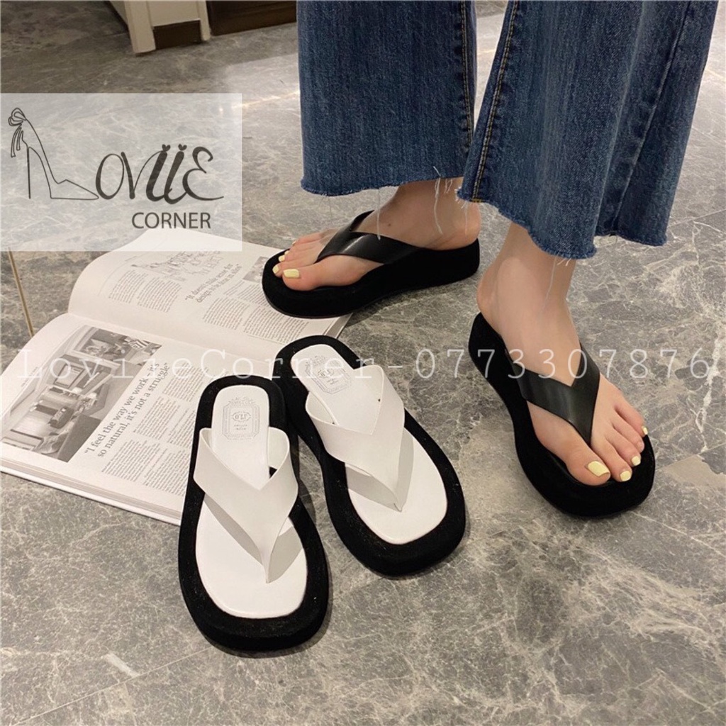 SANDAL NỮ LOVIIECORNER - GIÀY THỜI TRANG QUAI NGANG MẢNH - GIÀY ĐẾ XUỒNG 3 PHÂN CAO CẤP S220309