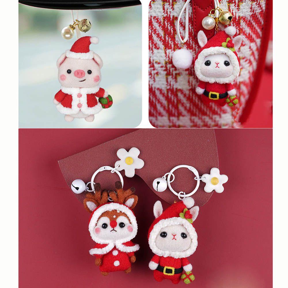 Móc Khóa Hình Cây Thông Noel Bằng Len Thủ Công DIY
