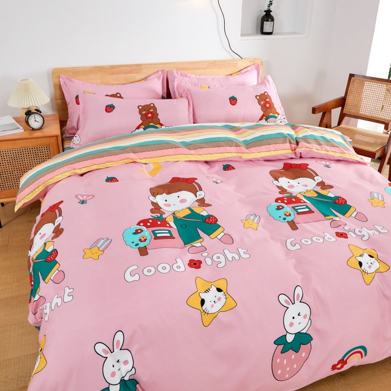 Bộ chăn ga và vỏ gối in hình Pikachu hoạt hình đáng yêu8