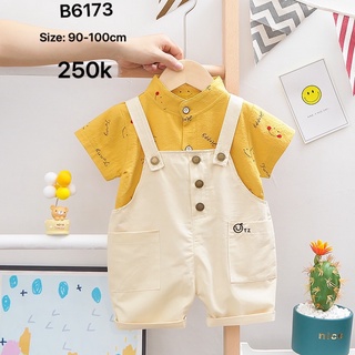 Đồ bộ bé trai áo sơ mi + Quần Yếm ( hàng Quảng châu )
