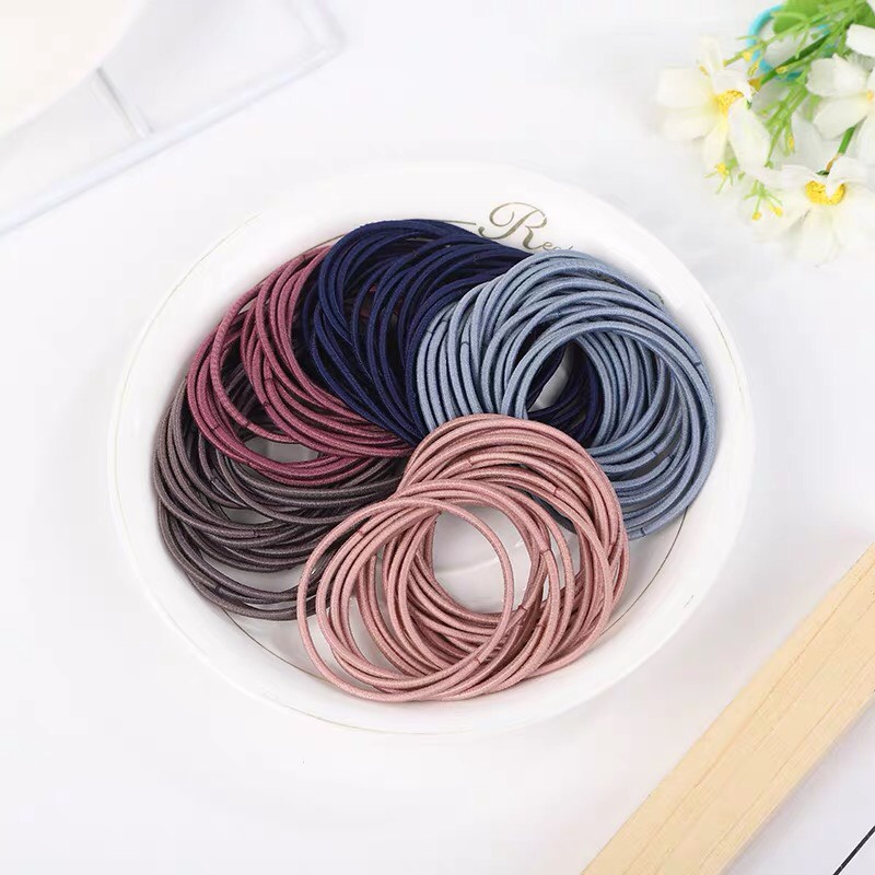 Sét 100 dây buộc tóc