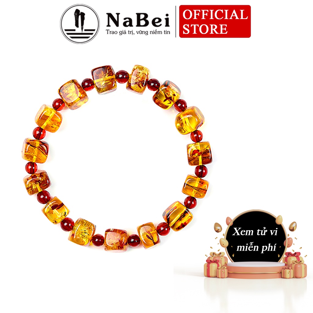 Vòng Tay Hổ Phách Tự Nhiên Phù Hợp Cho Mệnh Kim, Thủy, Hỏa, Thổ, Mộc NB21 - Phong Thuỷ NaBei
