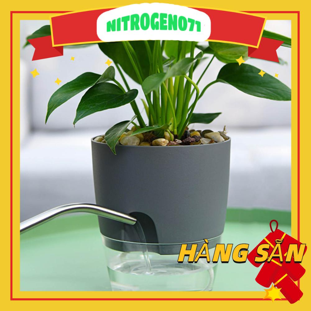 Nitrogen071 Tự tưới nước Trồng cây Bông Dây nhựa Trang trí Chậu trồng cho ngoài trời trong nhà Hoa thảo mộc